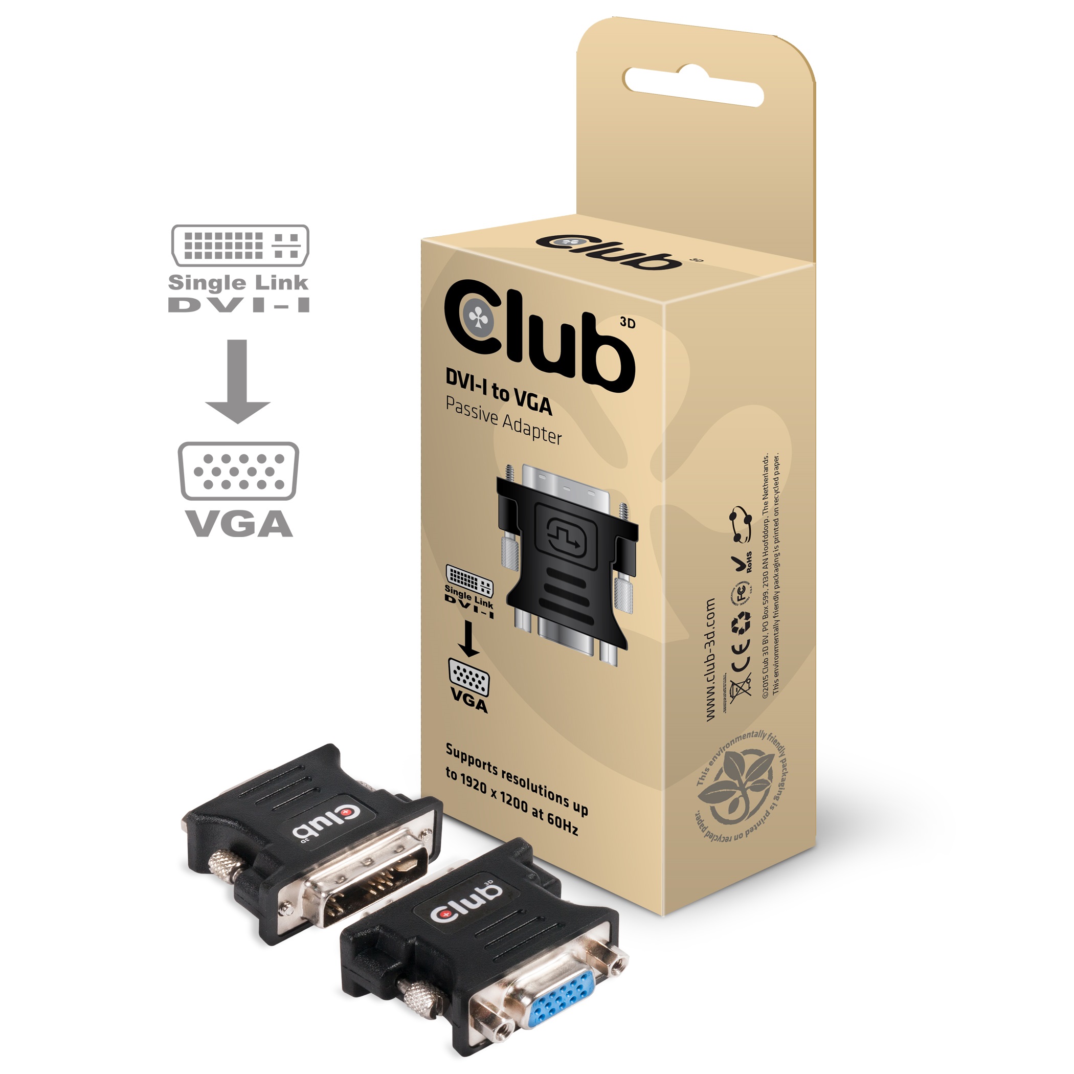 Adapter DVI-I => VGA *Club3D* passiv