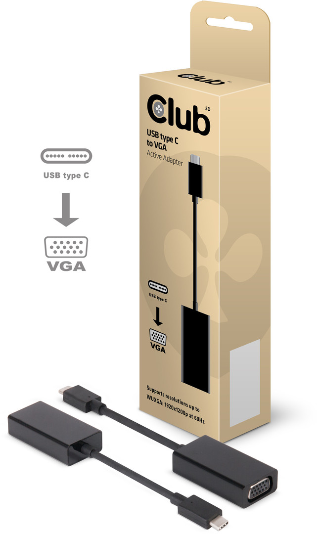 Adapter USB-C 3.1 => VGA *Club3D* aktiv
