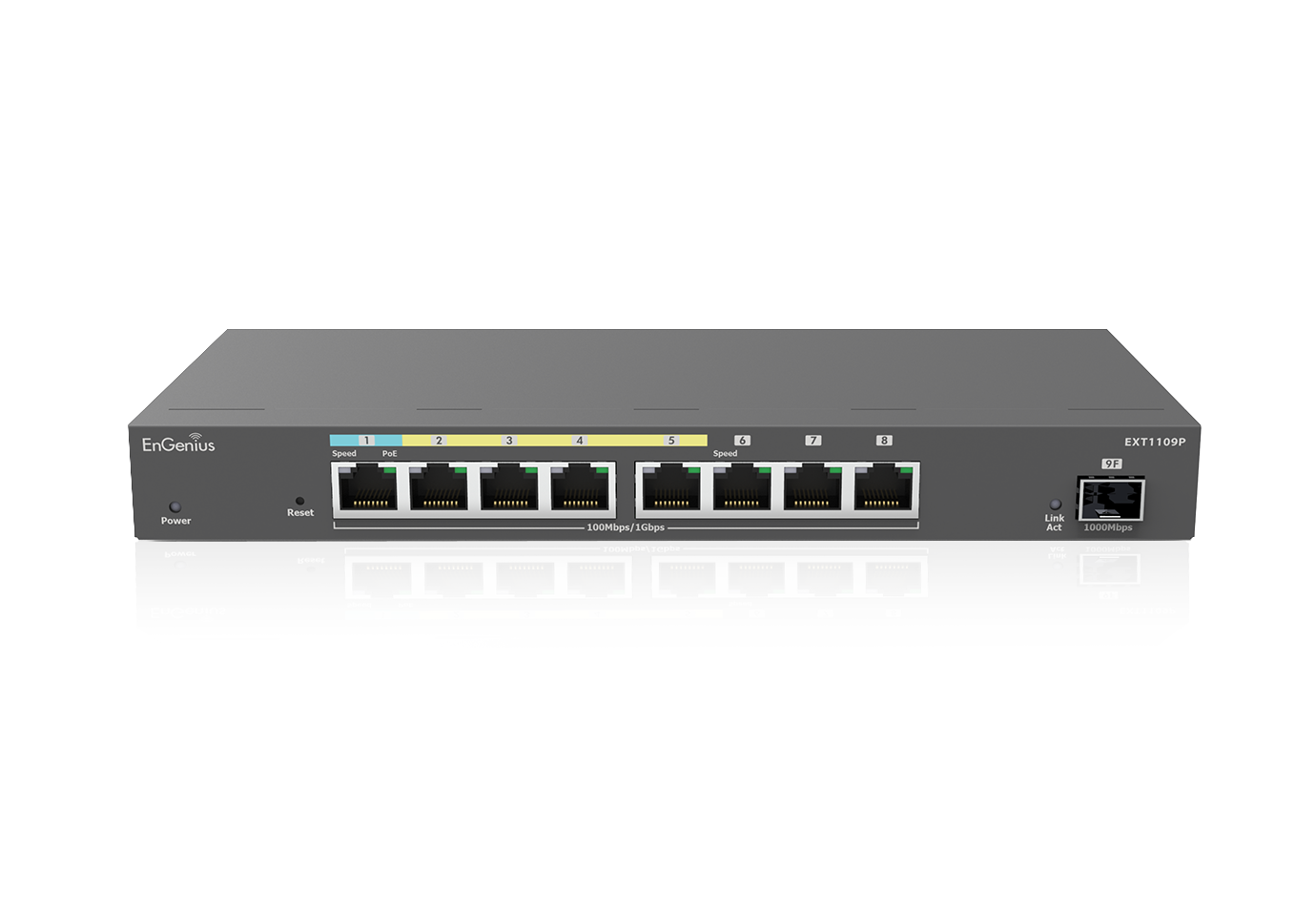 EnGenius Switch full managed Switch Extender 8 Port • 8x 1 GbE • 4x PoE at • 1x SFP • EXT1109P• EnGenius Cloud