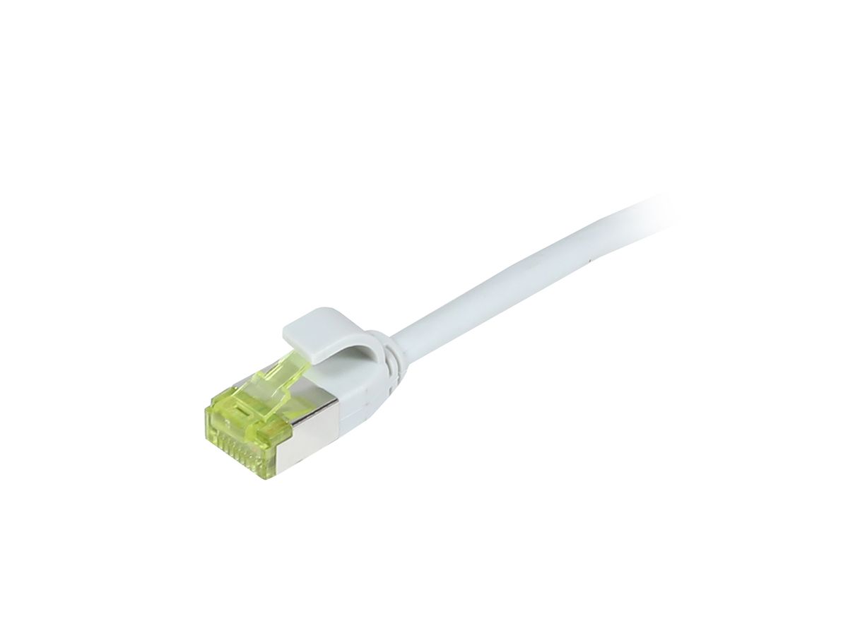 Patchkabel RJ45, CAT6A 500Mhz,10m, grau, S/FTP, slimline rund d=4,5mm, TPE/LSZH(Superflex), AWG28, mit CAT7 Rohkabel, Synergy 21