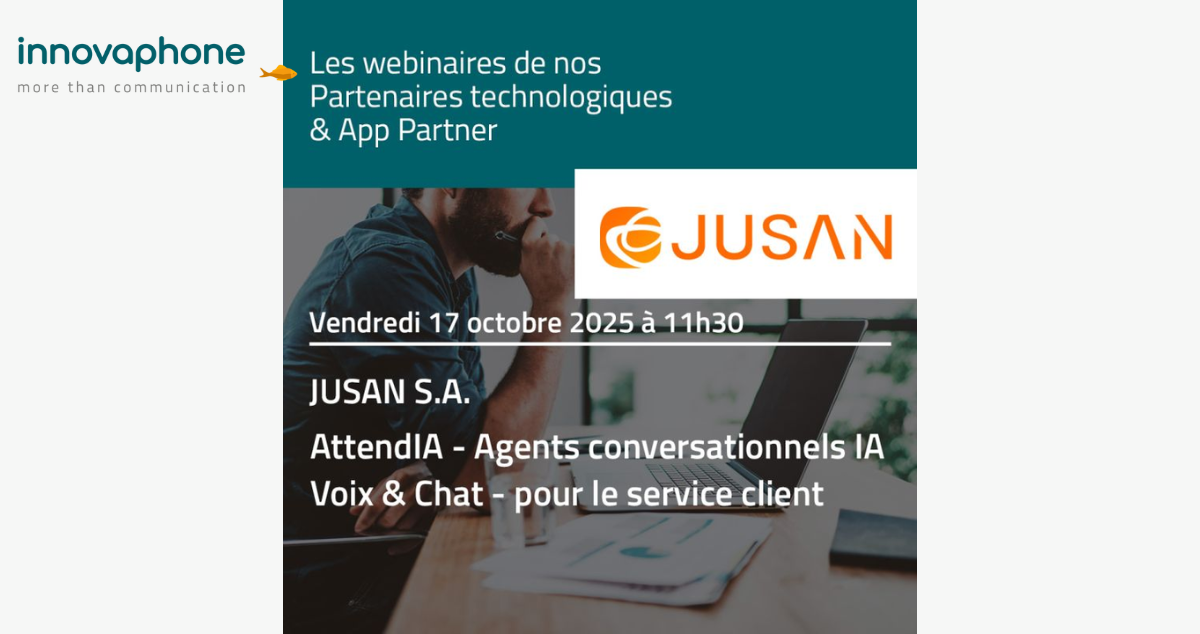 Webinaire innovaphone: Propulsez votre service client vers le futur 🚀 avec AttendIA, l’assistant vocal révolutionnaire qui utilise l'IA générative pour transformer l'expérience client !