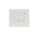 Keystone, Modulträger, UP Dosen für 2xTP-Modul, Reinweiss, Eckiger Aussenrahmen, Synergy 21,