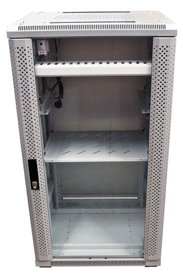 ALLNET 19Schrank, 32HE, B600/T1000mm, Glastür, Lichtgrau, SNB-Serie,
