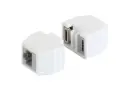 TP-TP coupler, CAT6A, socket, 1:1, 8-pin, RJ45, Security-Network coupler, drop socket, PoE capable, up to 10 Gbit (ABS housing) - ALL-RJ45-Magnet-V2