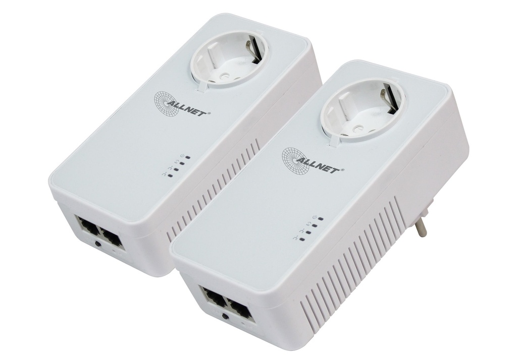 ALLNET Powerline 1200Mbit Bundle 2pcs Bridge RJ45 HomePlugV2 SmartLink Passtrough 