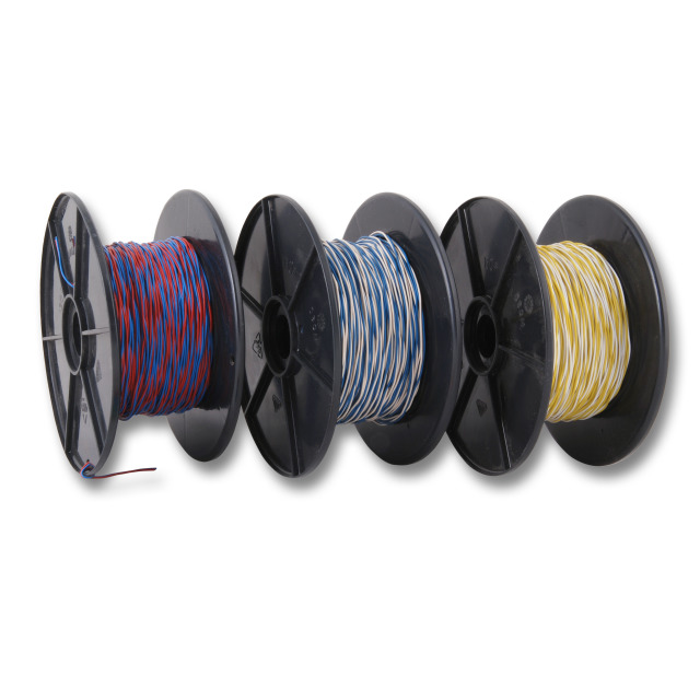 LSA+ TK Schaltdraht YV 2x0,6/1,1 weiss/braun, PVC, 100m Rolle