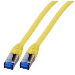 Patchkabel RJ45, CAT6A 500Mhz,  2m, gelb S-STP(S/FTP) TPE(Superflex), mit Cat.7 Rohkabel,