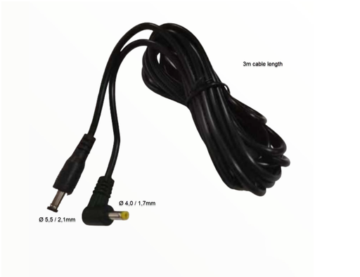 [ALL-Adapt-Ext5.5-4.0-3000] ALLNET Bloc dalimentation de rechange zbh. Rallonge DC 5,5mm x 2,1mm mâle-->DC mâle 4,0mm x 1,7mm, longueur 3m
