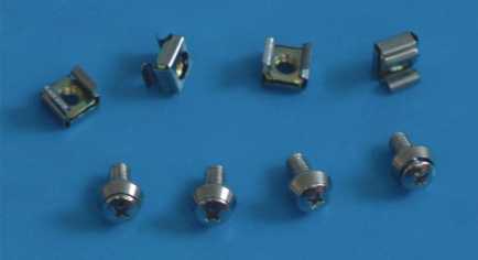 [ALL-YF0021.005-100-P] ALLNET 19zbh. Befestigungsset,Käfigmuttern,100-Pack, M6, mit Metall-Rosette,