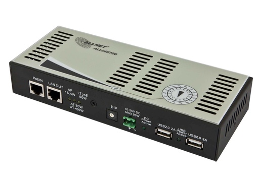 [ALL048700] ALLNET PoE Splitter/Extractor LTPoE 90W 10-25V Schaltbar ALL048700
