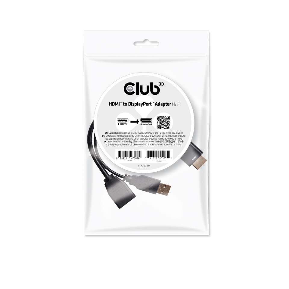 Club 3D Adaptateur HDMI vers DisplayPort