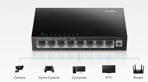 [FS108] Cudy 8-Port 10/100 Mbps Metal Switch, FS108