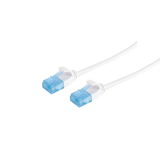 [TC08-22306] Patchkabel RJ45, CAT6 250Mhz,  0,3m weiss, UTP(U/UTP) PVC, slimline d=3,5mm,