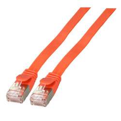 [K5545RT.2] Patchkabel RJ45, CAT6A 500Mhz,  2m, rot U/FTP flach,