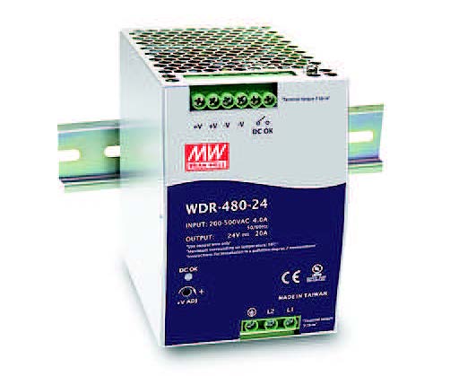[WDR-480-24] Mean Well power supply - 24V 480W DIN rail